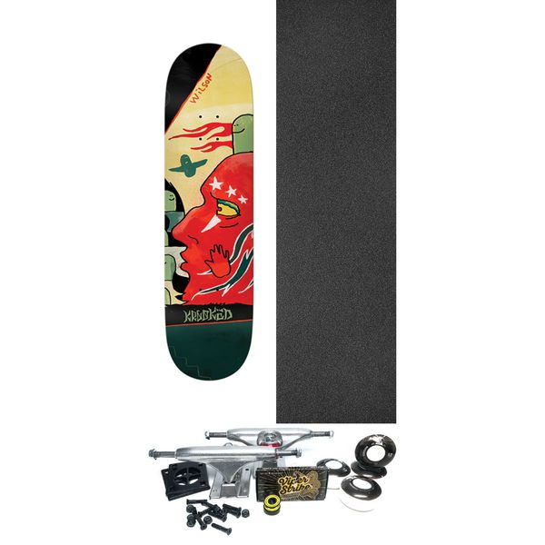 Krooked Skateboards Andrew Wilson Three Star Skateboard Deck - 8.5" x 32.18" - Complete Skateboard Bundle